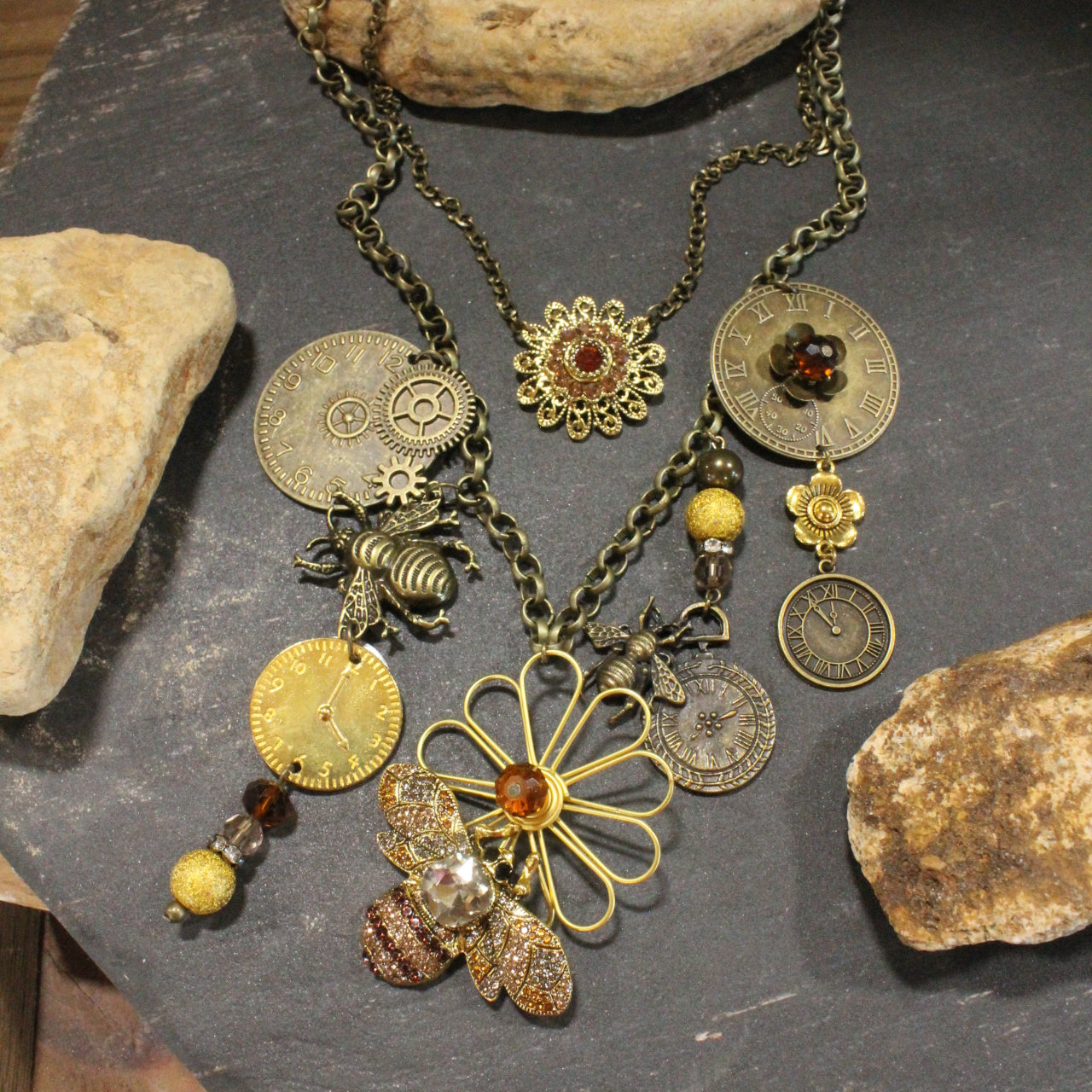 Time To Gather Some Honey Charm’d Necklace
