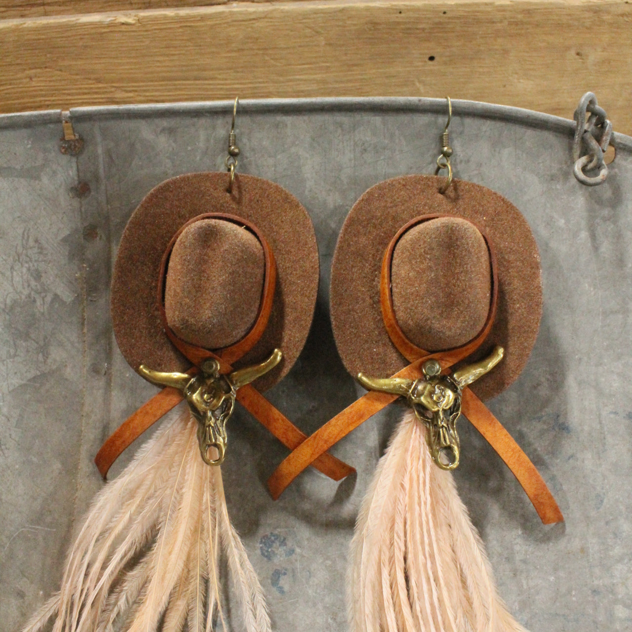 Hats Off Cowgirl Dangle Drop Earrings