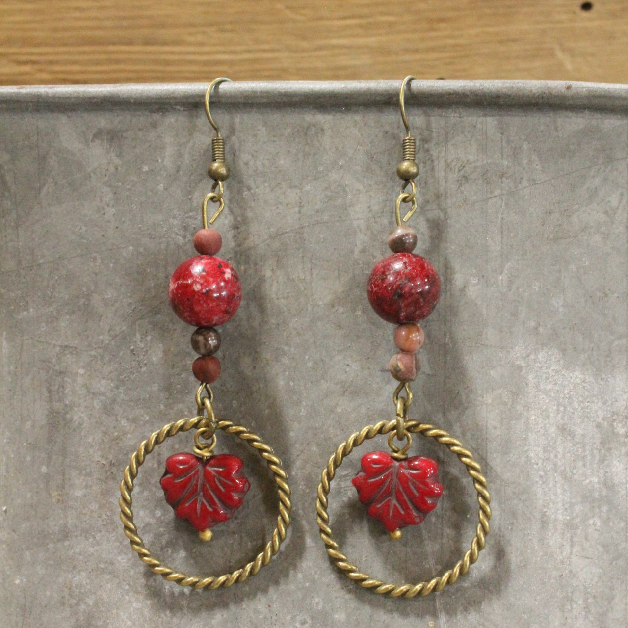 Burning Leaves Dangle Drop Earrings