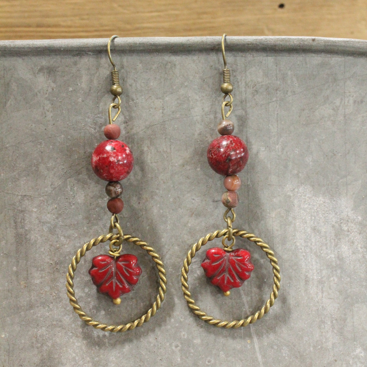 Burning Leaves Dangle Drop Earrings