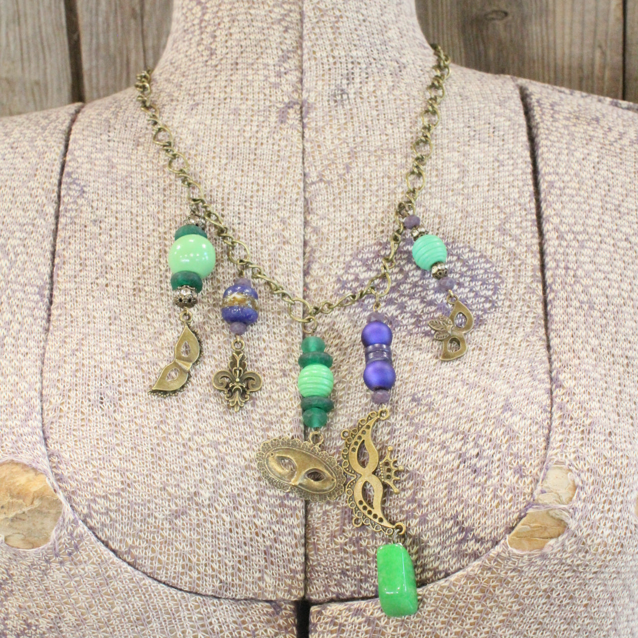 Masquerade Mardi Gras Charmed Necklace