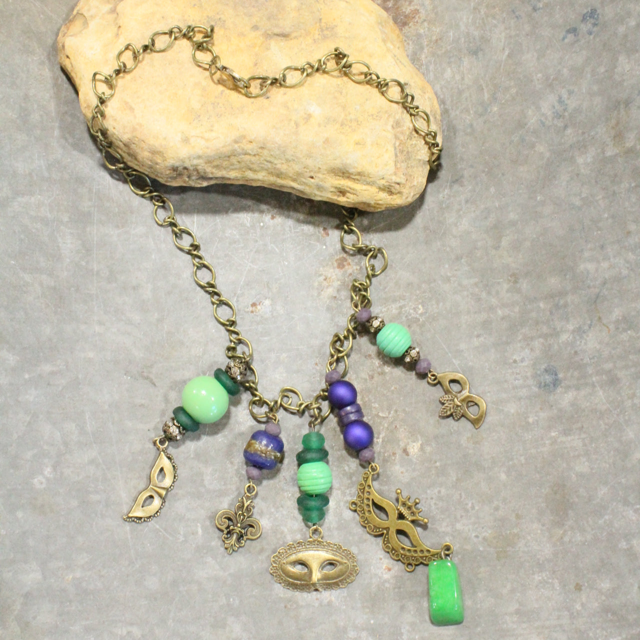 Masquerade Mardi Gras Charmed Necklace