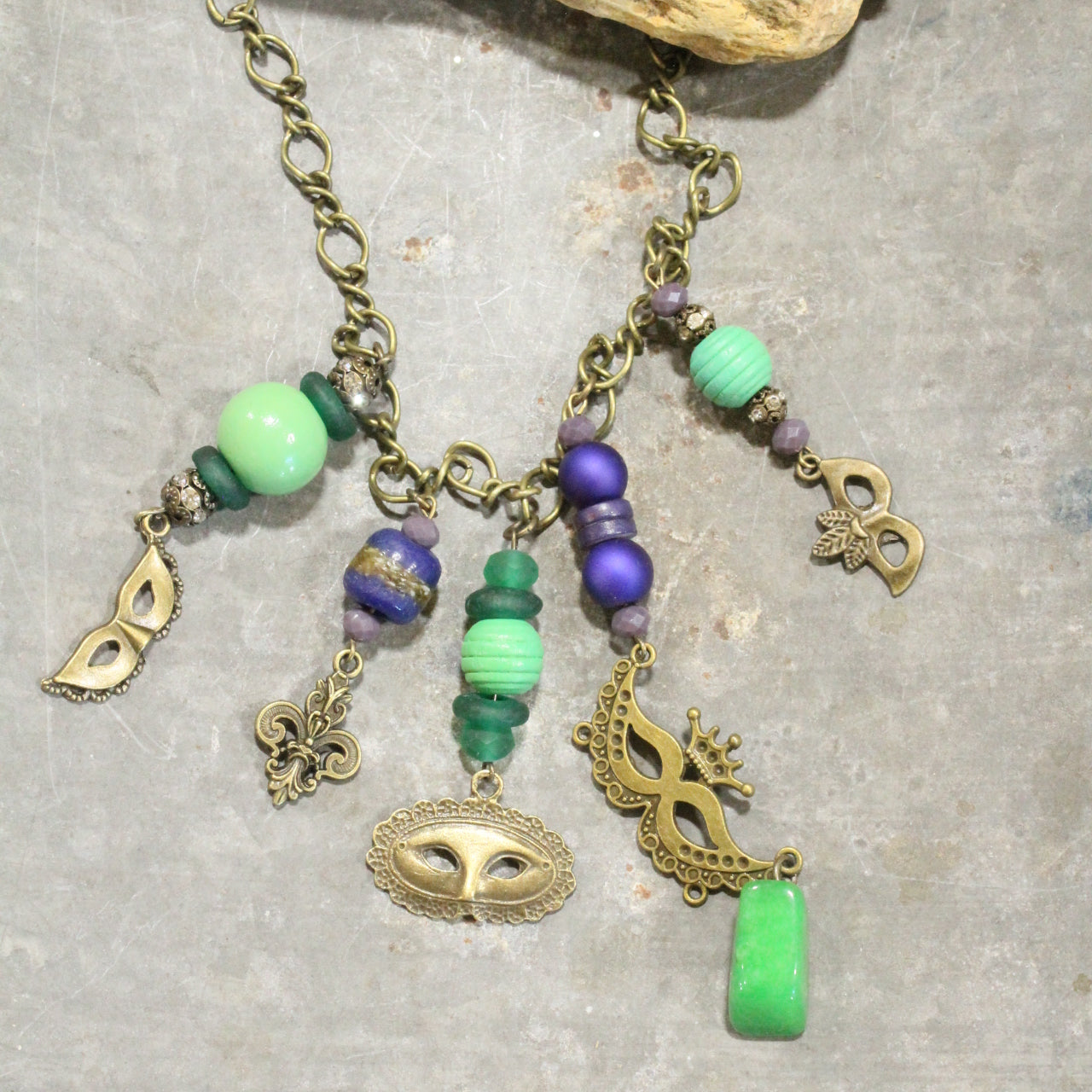 Masquerade Mardi Gras Charmed Necklace