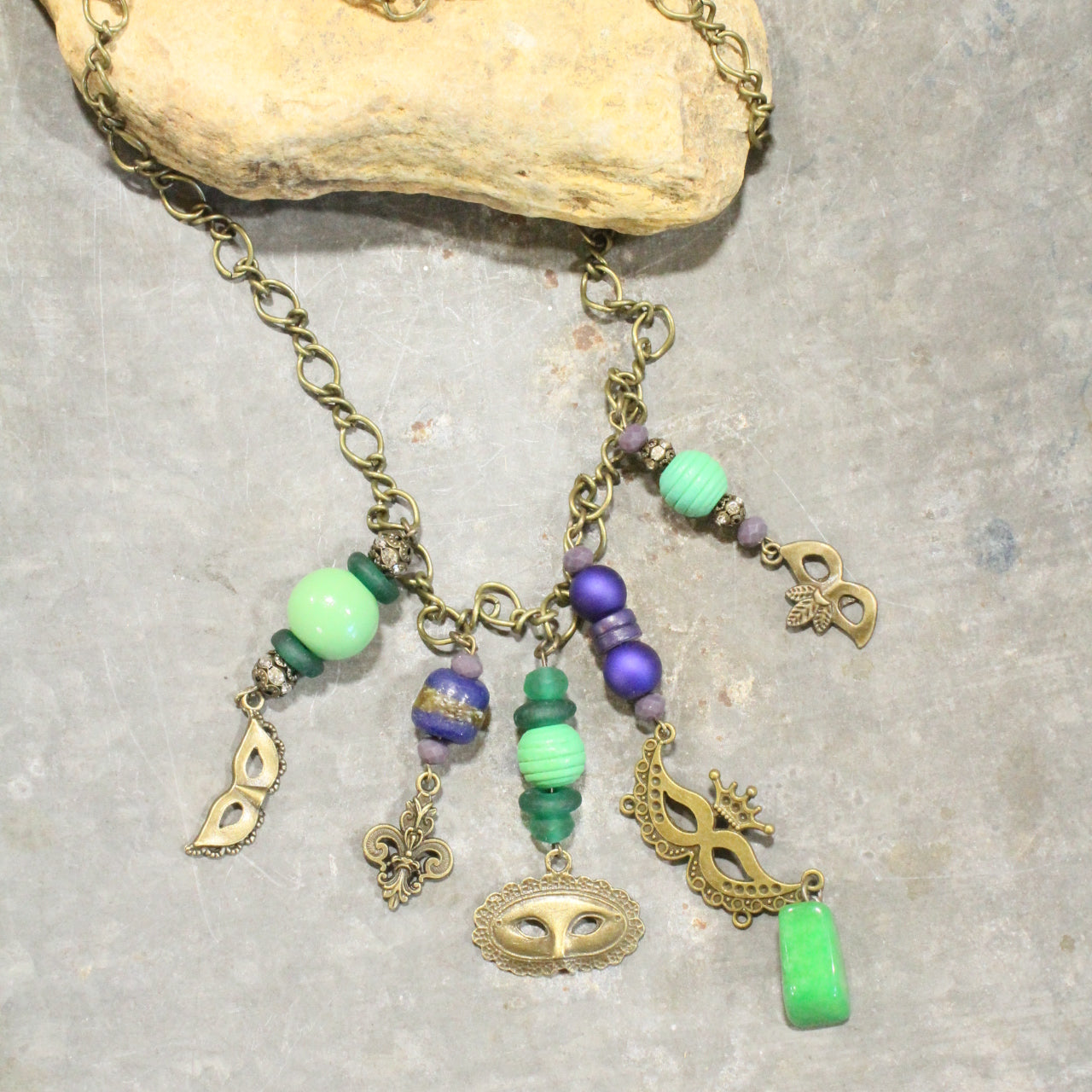 Masquerade Mardi Gras Charmed Necklace