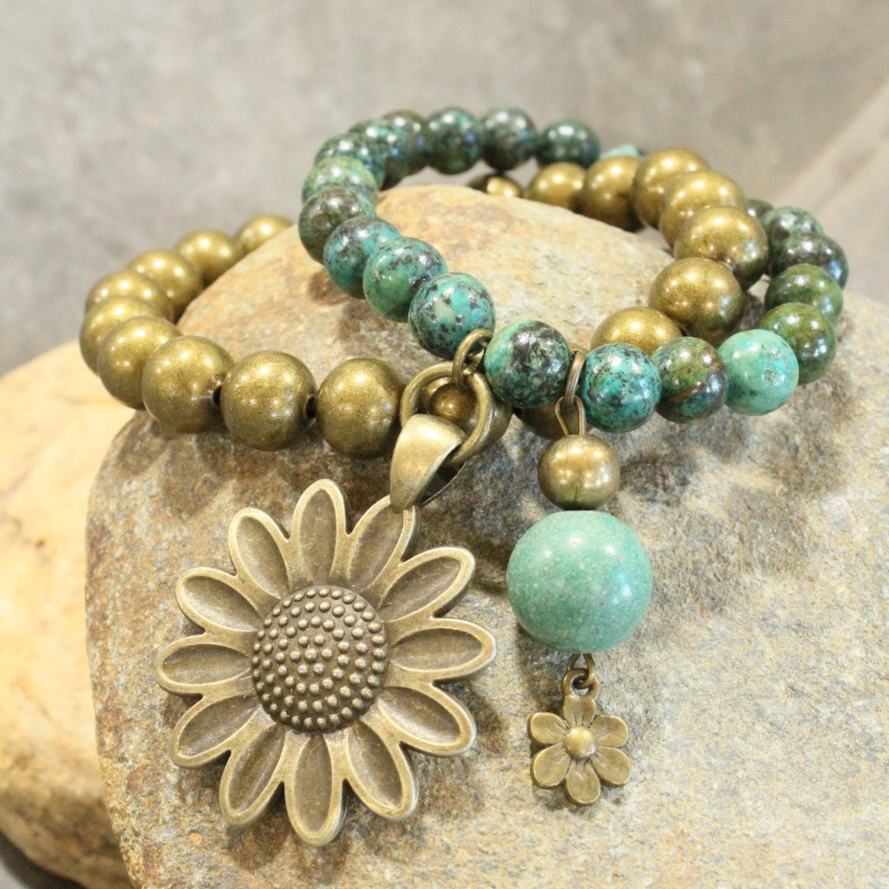 Signs Of Spring & Summer Flower Charm Stretch Bracelet Set