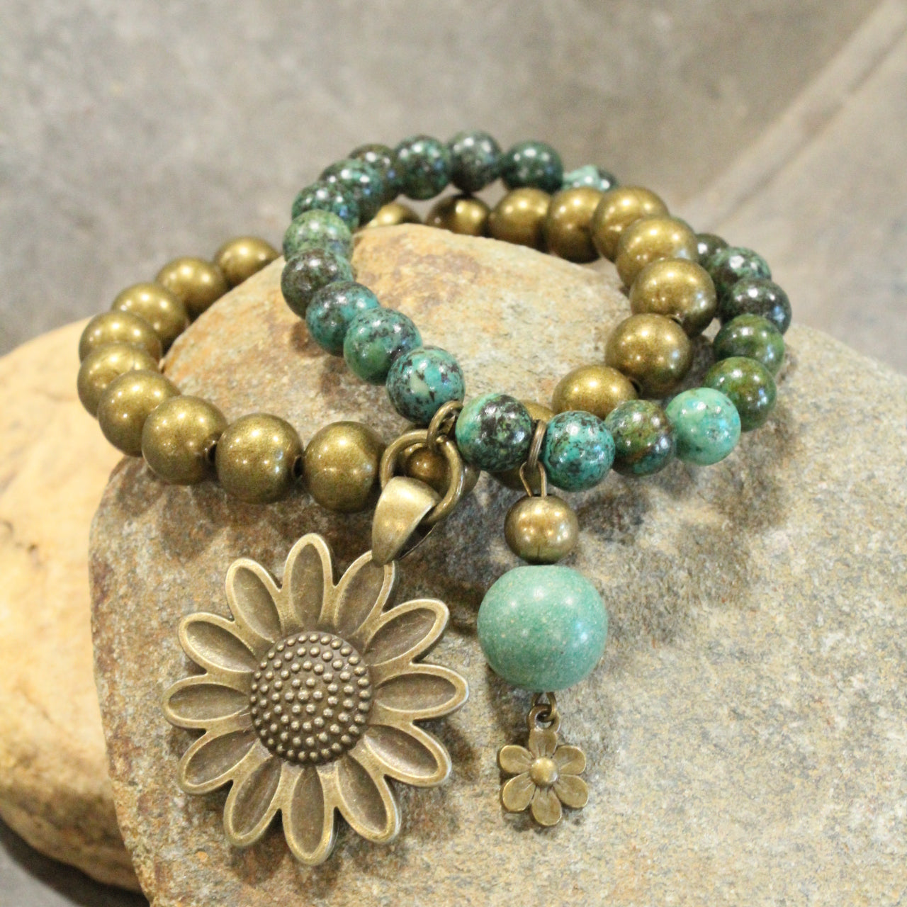 Signs Of Spring & Summer Flower Charm Stretch Bracelet Set