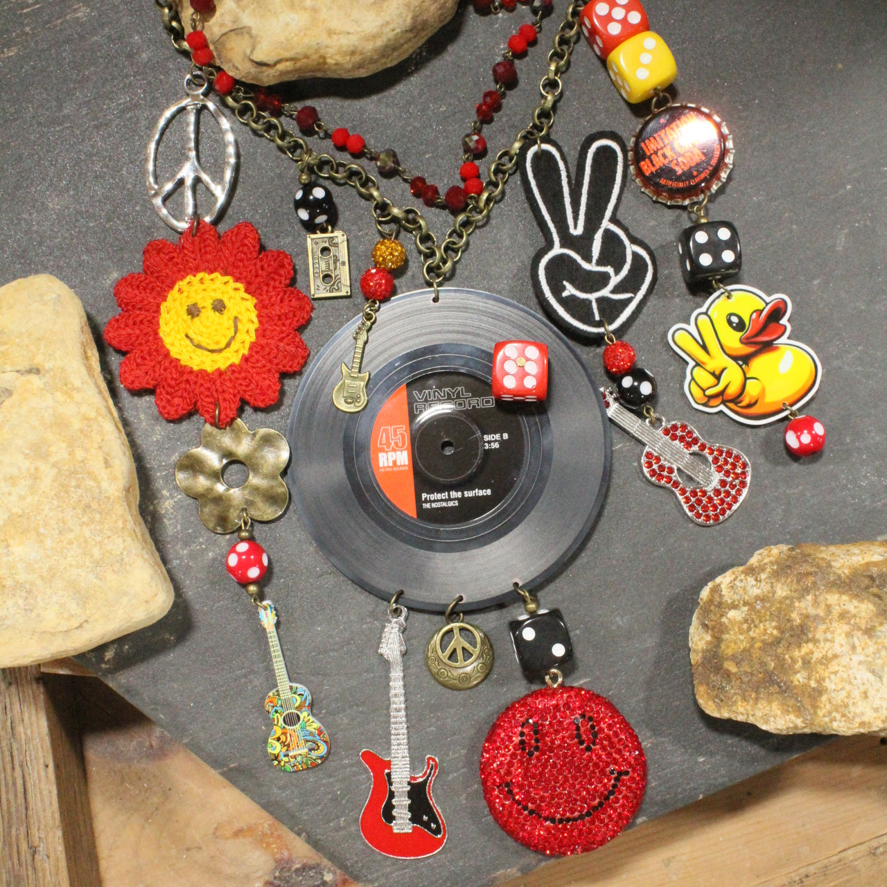 Just A Little Bit Hippy Red Charm’d Necklace