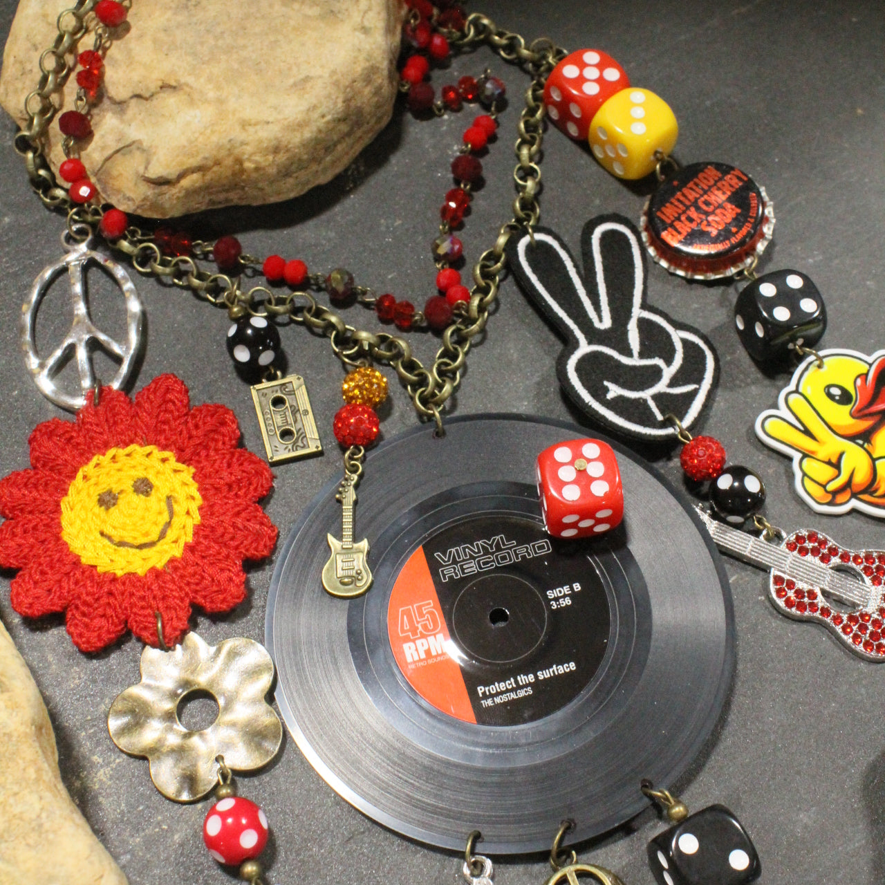 Just A Little Bit Hippy Red Charm’d Necklace