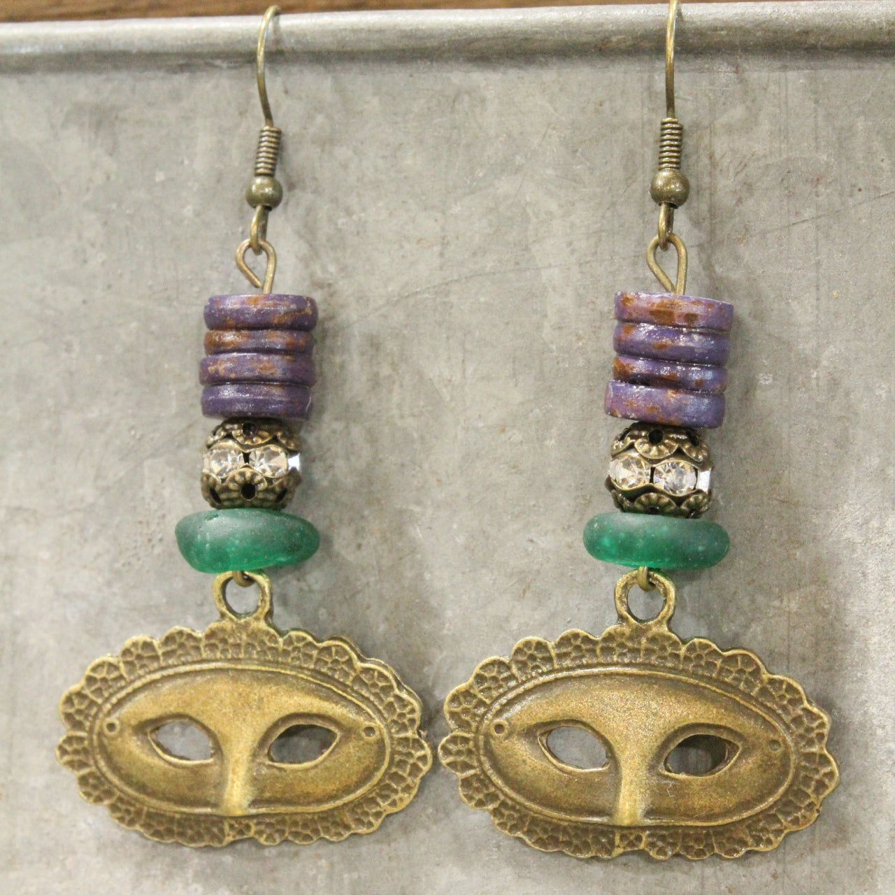 Masquerade Mardi Gras Charmed Earrings