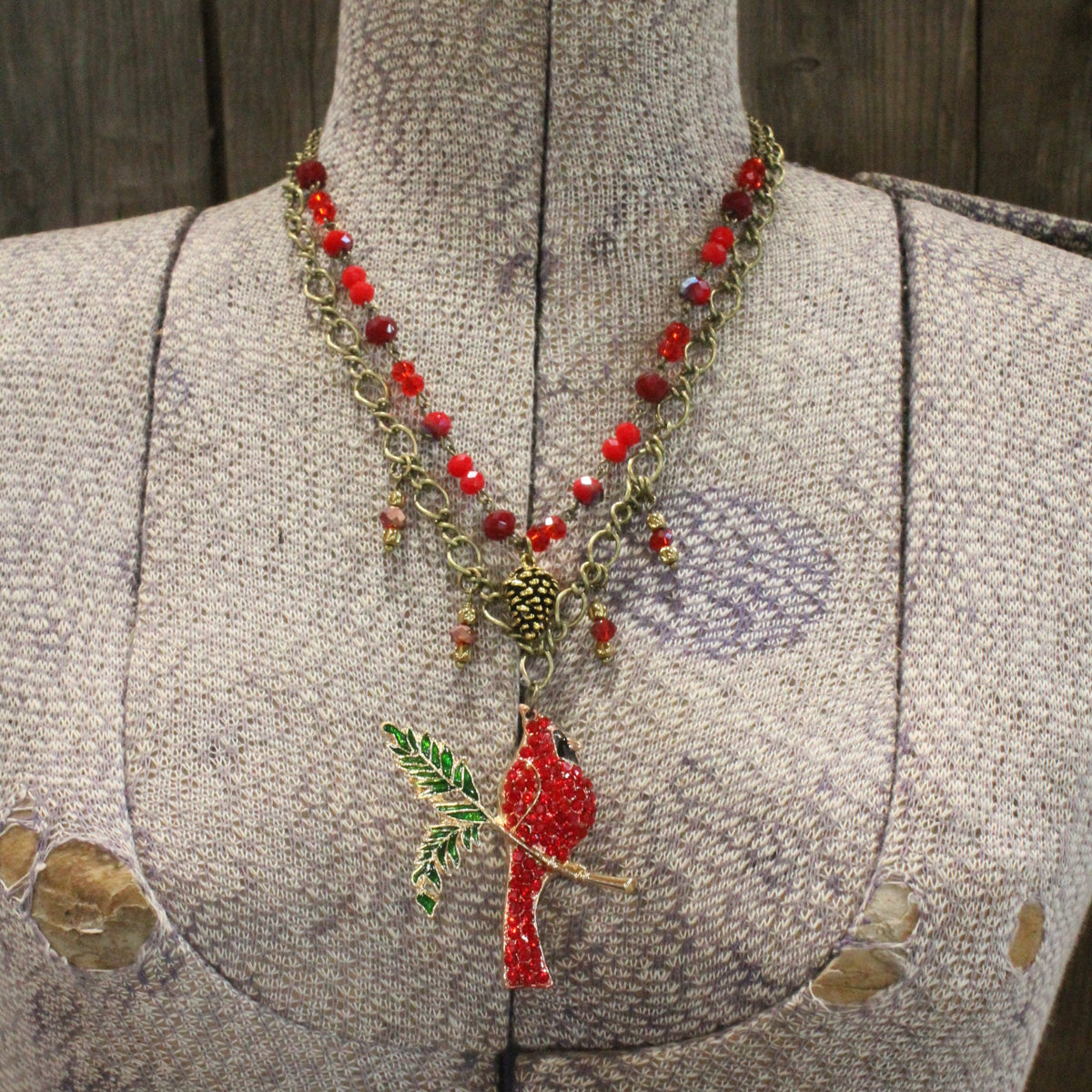 Branch Sitter Cardinal Layered Necklace
