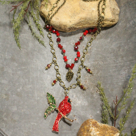Bold & Beautiful Cardinal Layered Necklace