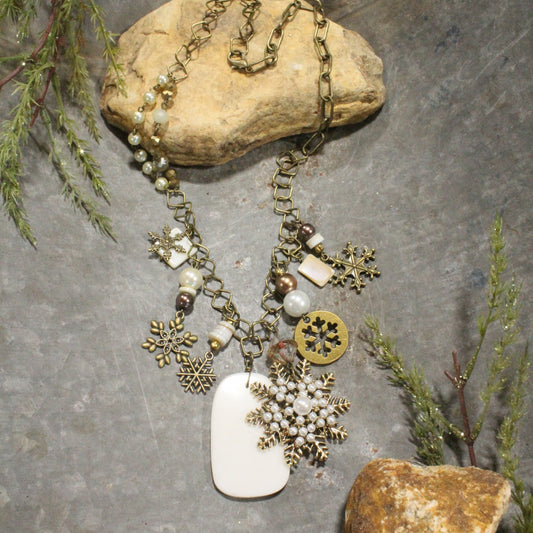 Vintage Snowflake Charm'd Necklace