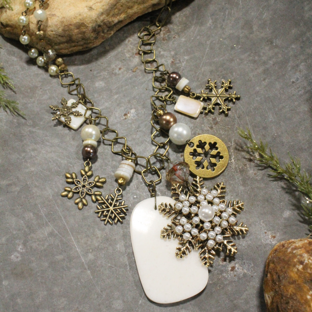 Vintage Snowflake Charm'd Necklace