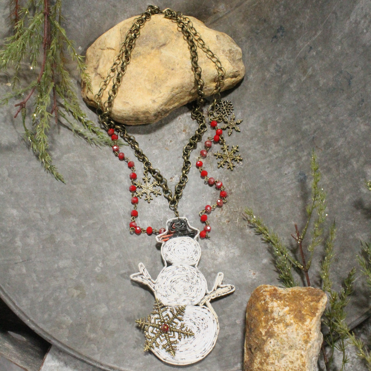Chilly Days Snowman Layered Necklace