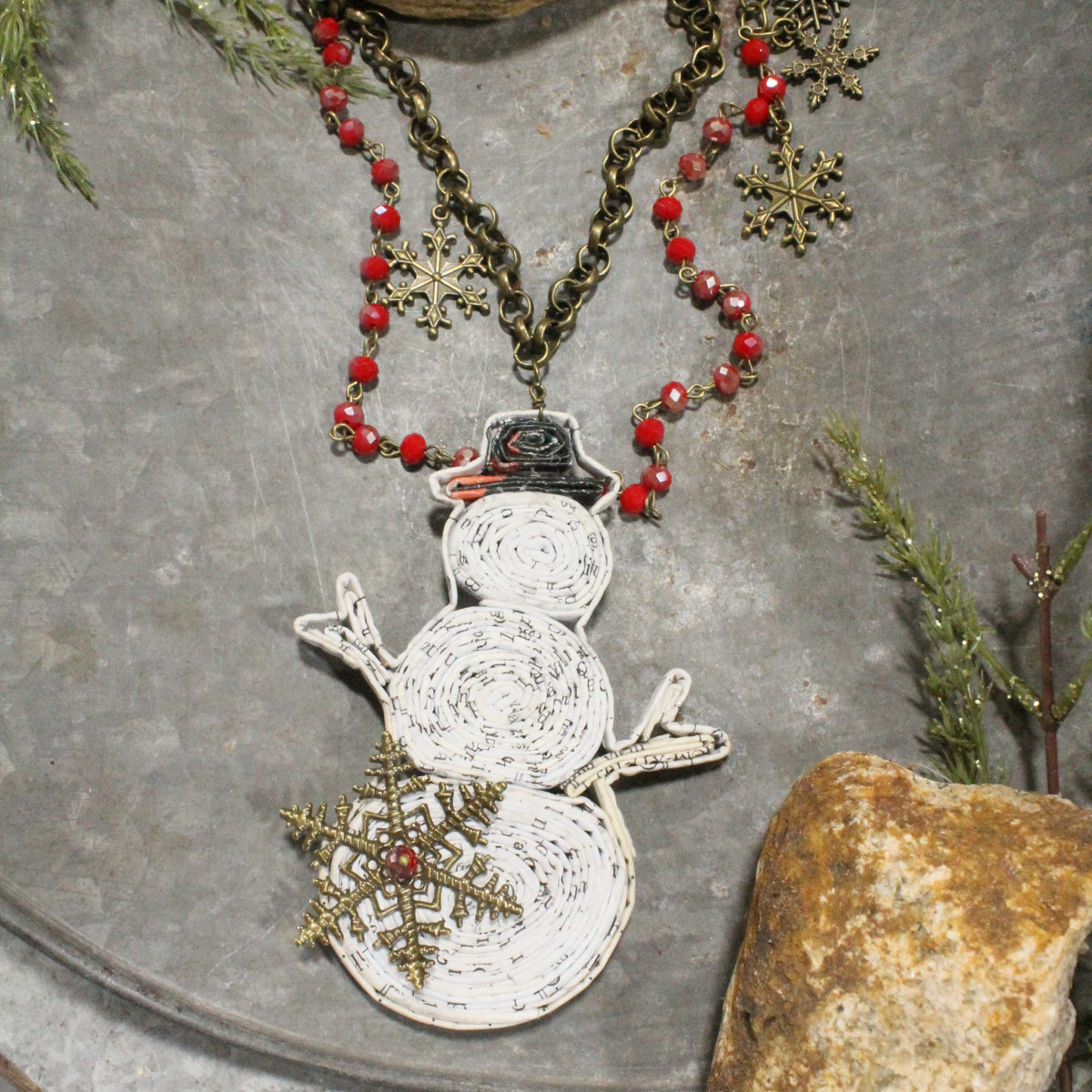 Chilly Days Snowman Layered Necklace