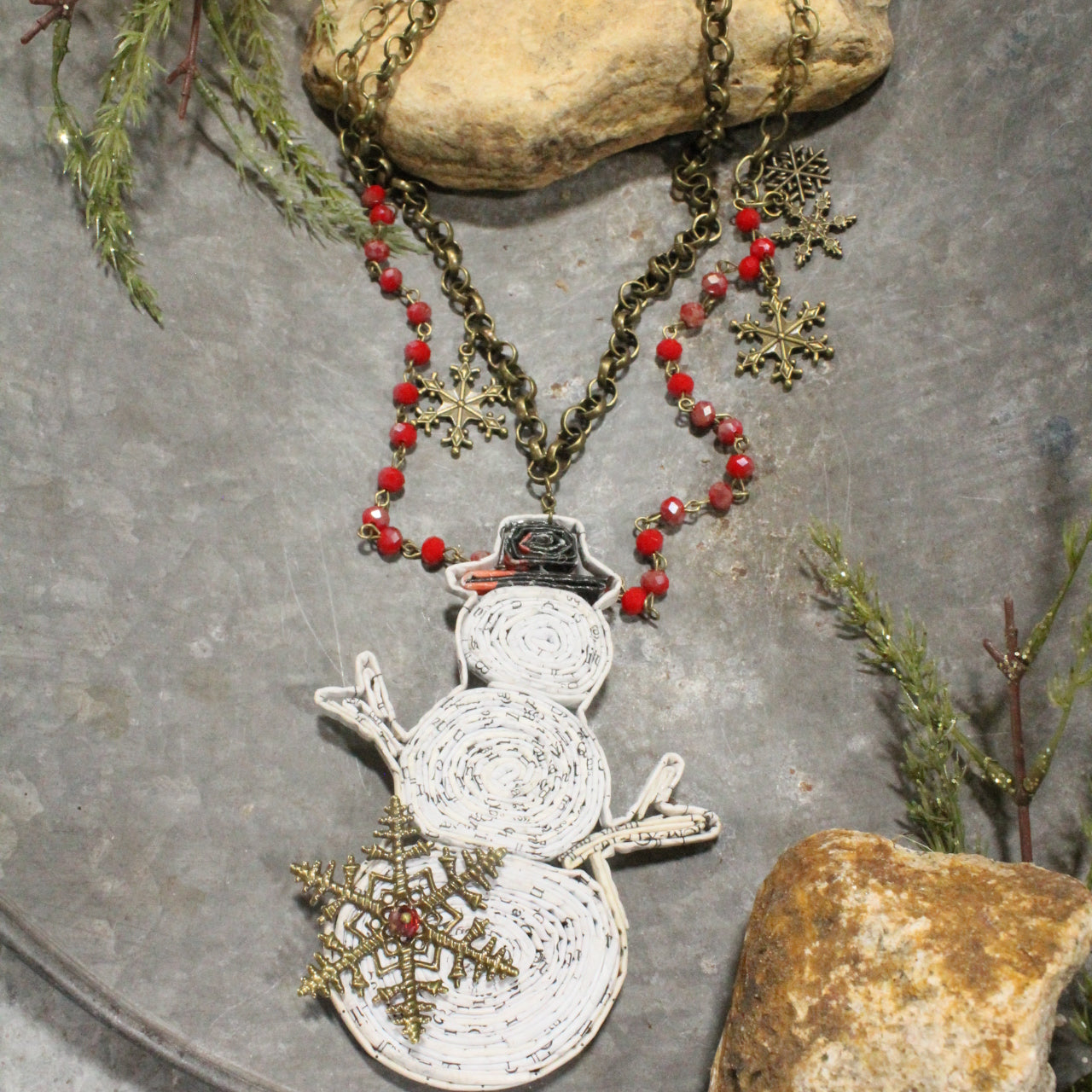 Chilly Days Snowman Layered Necklace
