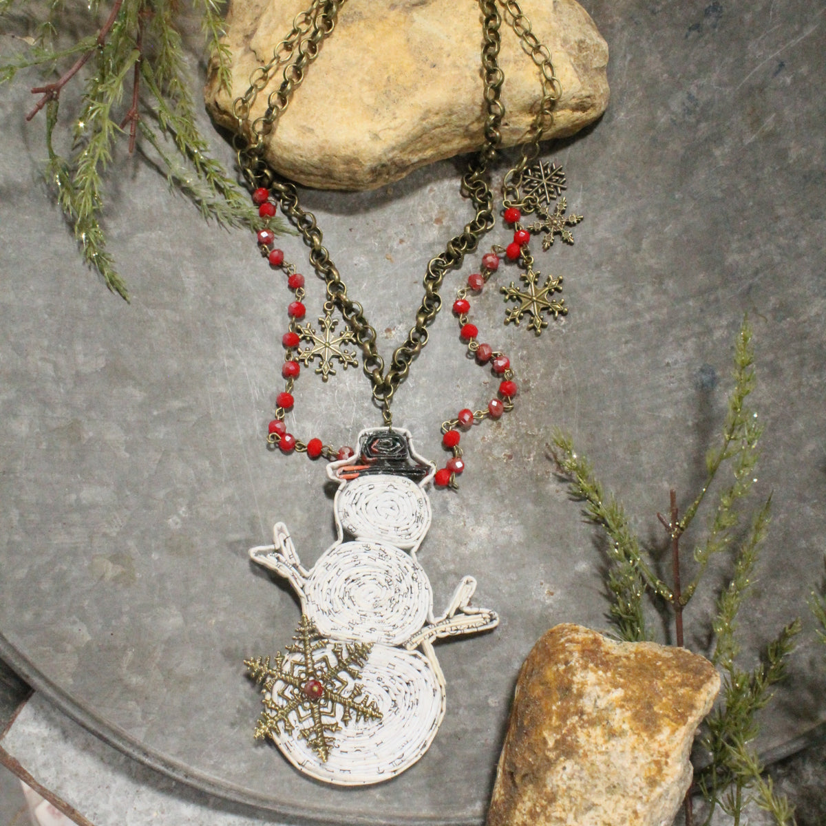 Chilly Days Snowman Layered Necklace