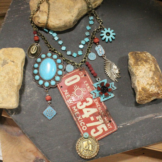 Travel Time In New Mexico Layered Necklace