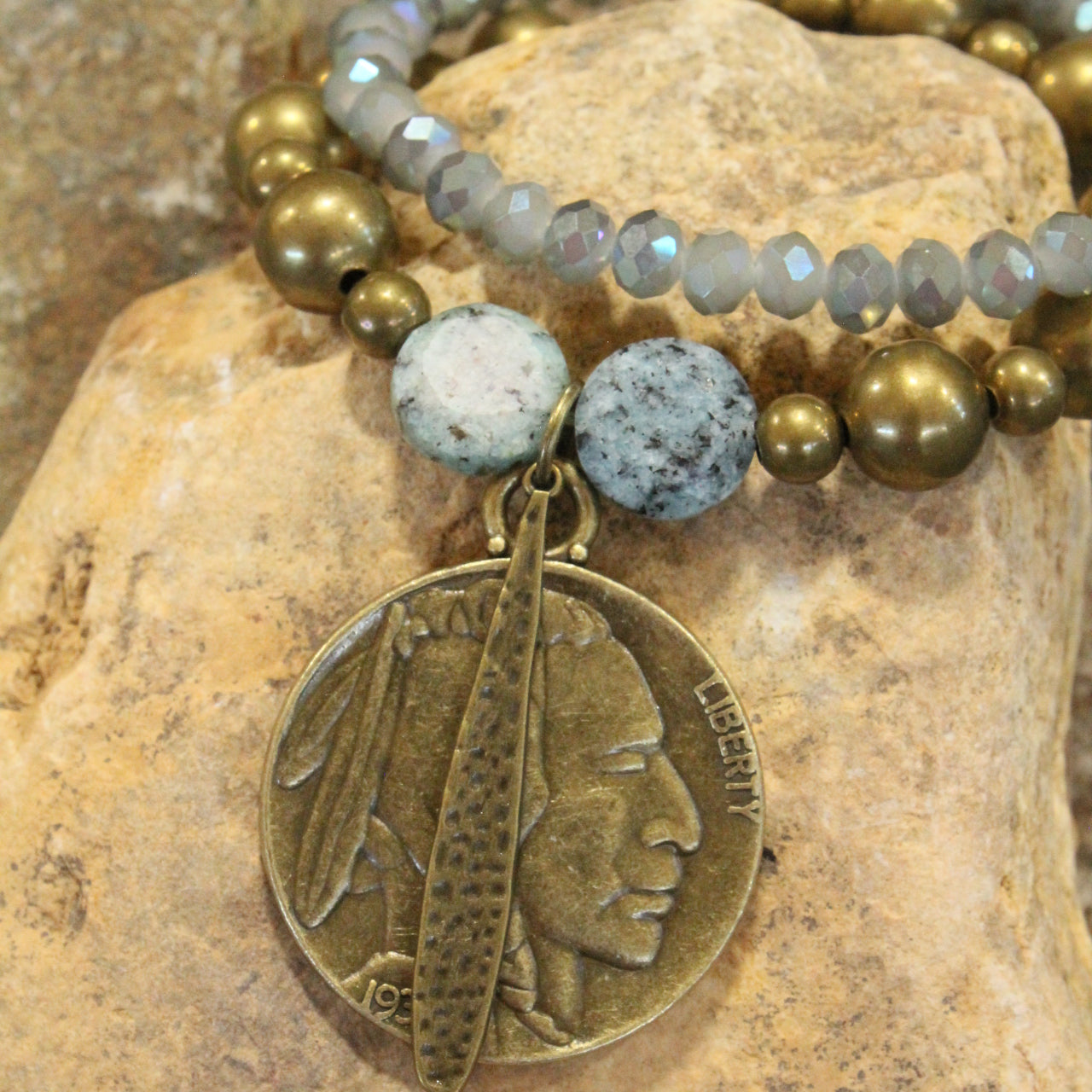 Part Of The Tribe Double Sided Indian Jasper Bracelet Set