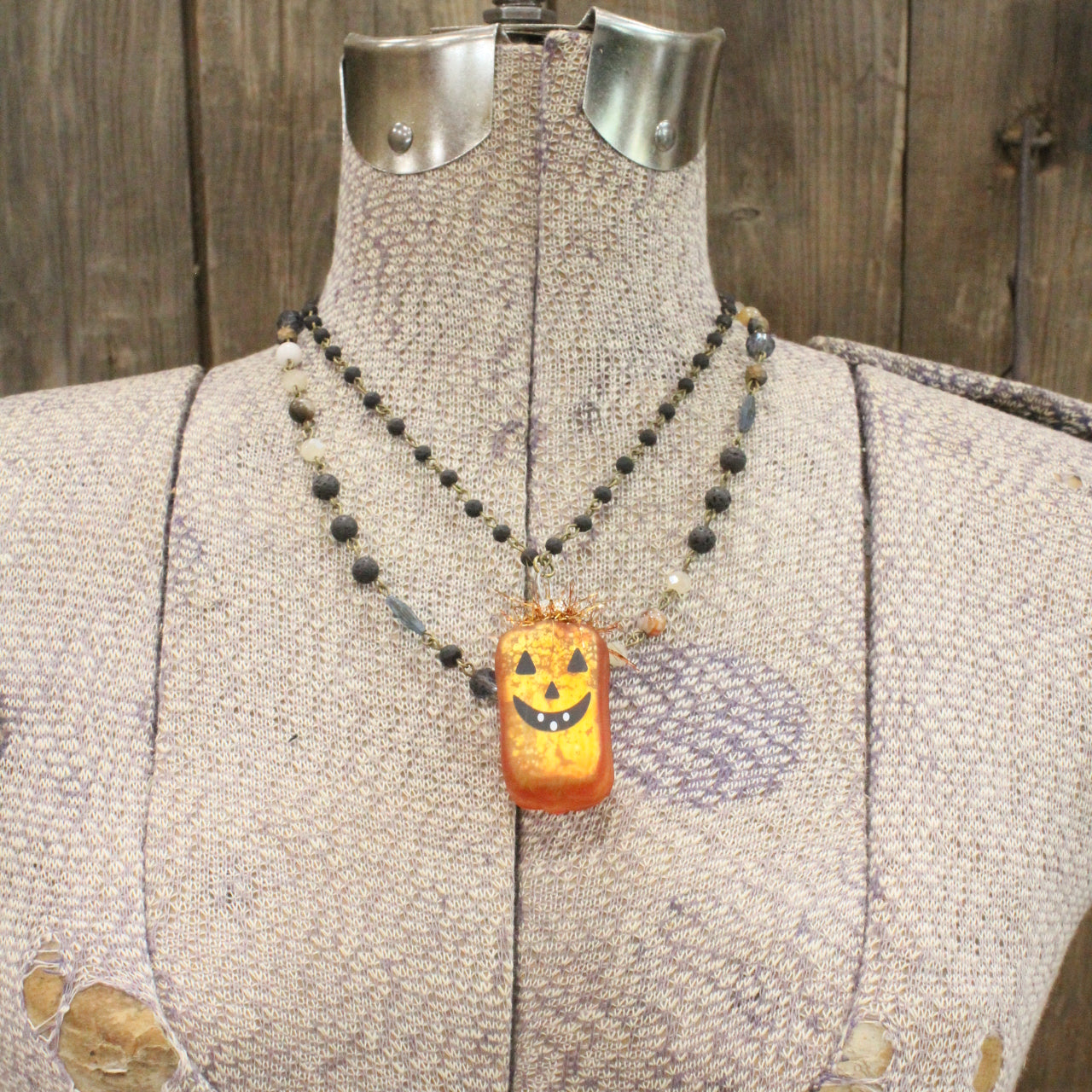 Jack In His Pumpkin Patch Charm'd Necklace