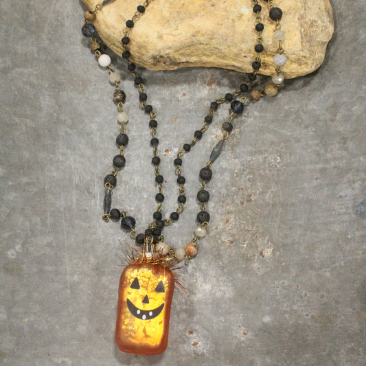 Jack In His Pumpkin Patch Charm'd Necklace