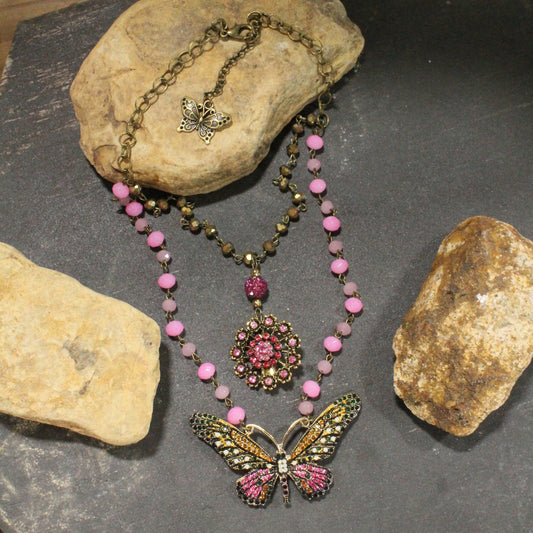 Bold Beauty Butterfly Layered Necklace