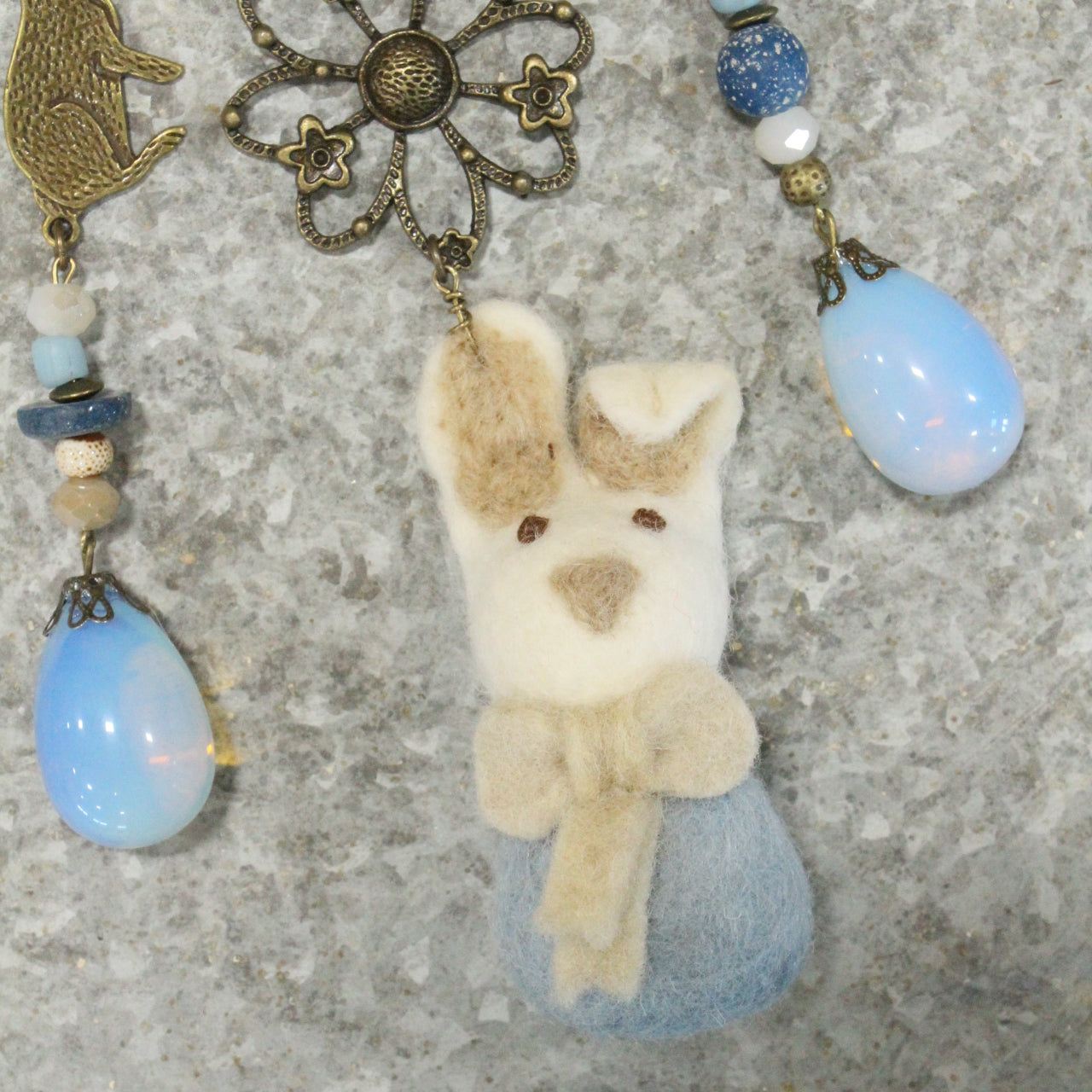 Czech Out These Cottontails Denim Charmed Necklace