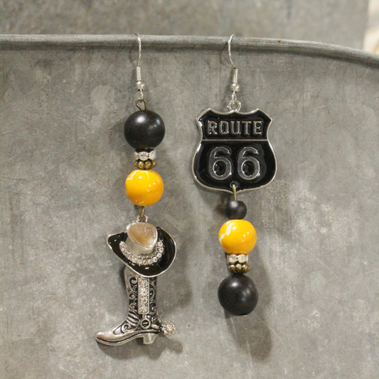 Traveling Route 66 Dangle Earrings