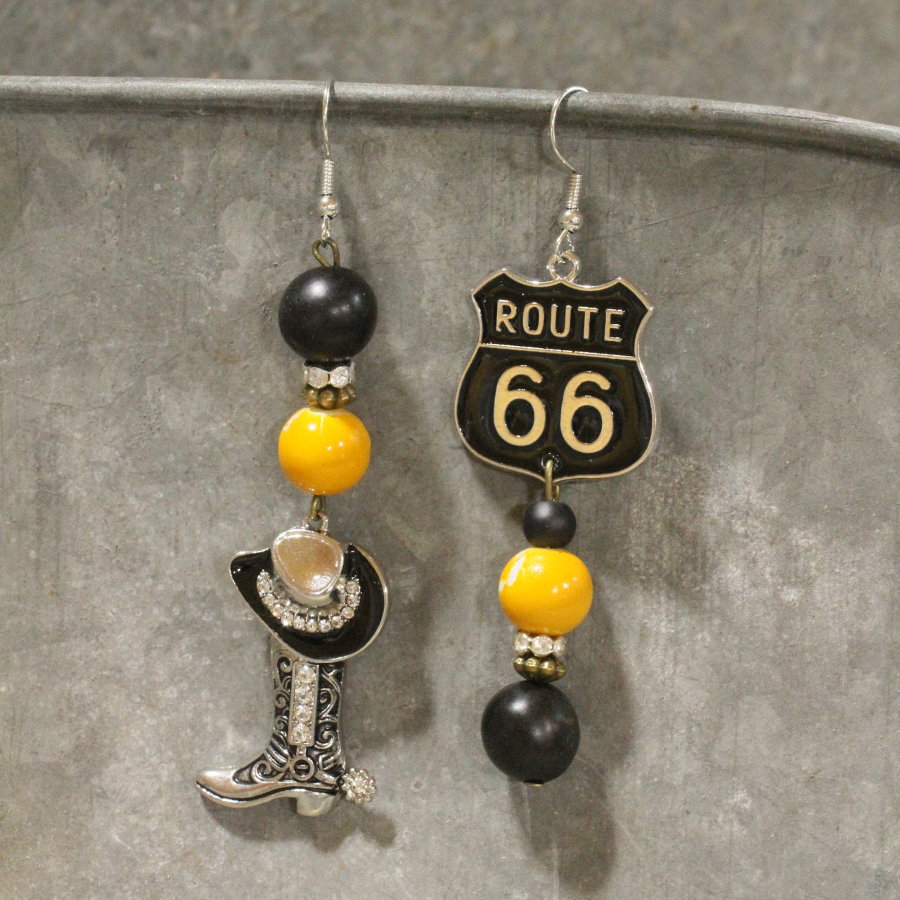Traveling Route 66 Dangle Earrings