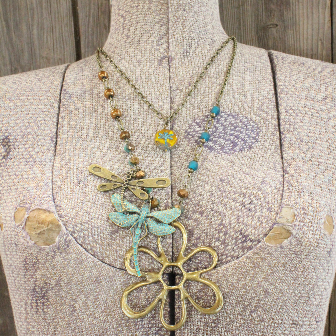 Catch Me If You Can Dragonfly Layered Necklace