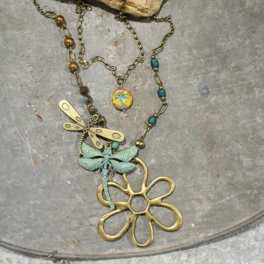 Catch Me If You Can Dragonfly Layered Necklace