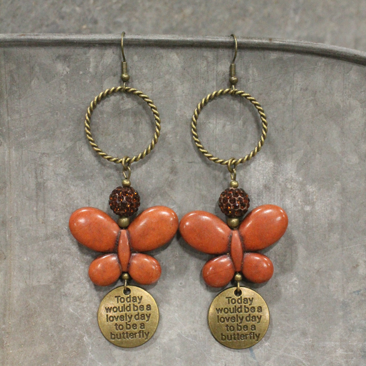 Butterfly Bliss Rusty Dangle Earrings
