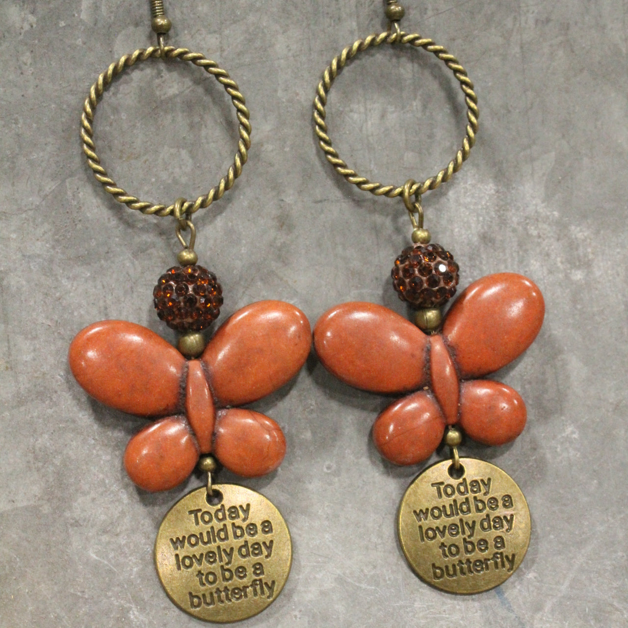 Butterfly Bliss Rusty Dangle Earrings