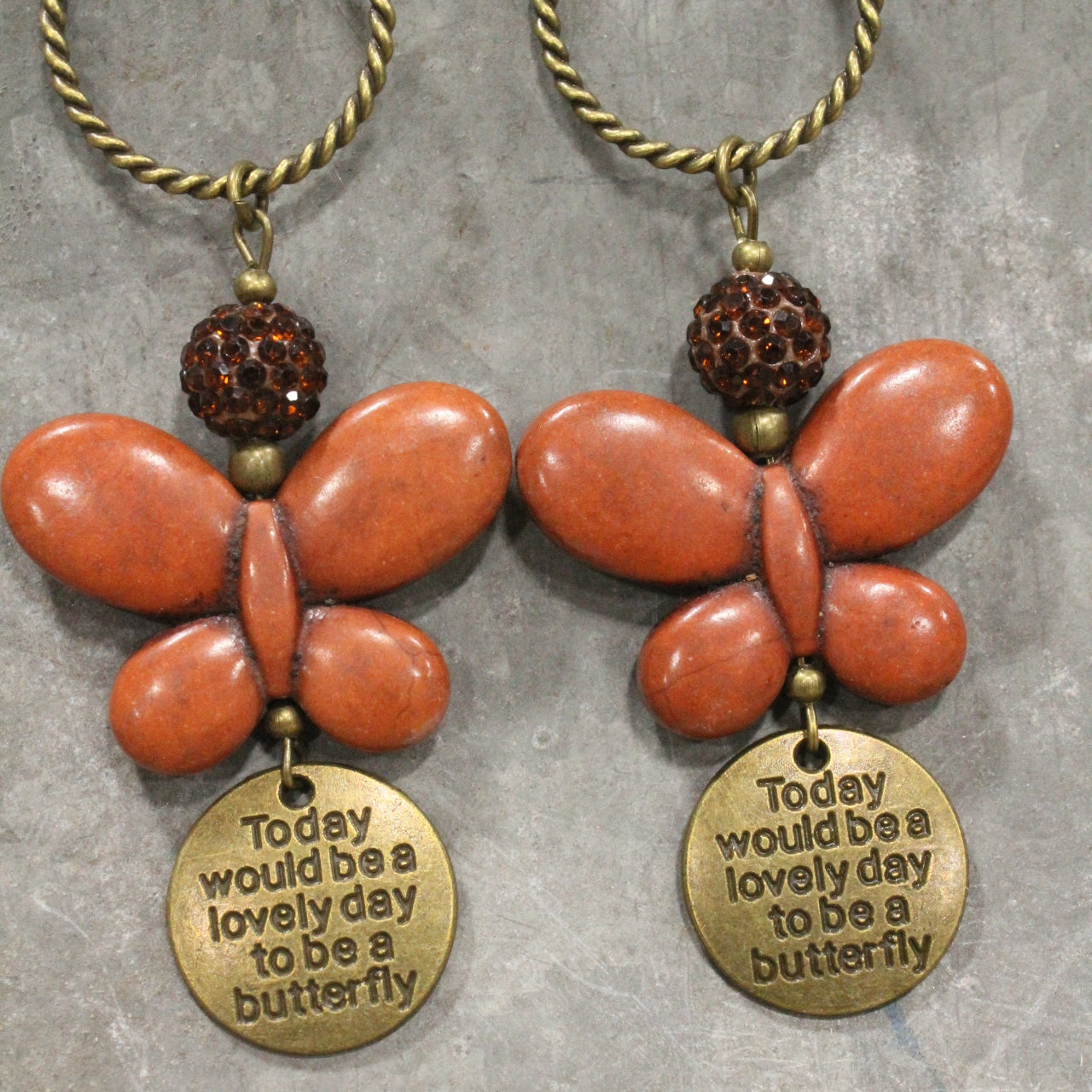 Butterfly Bliss Rusty Dangle Earrings