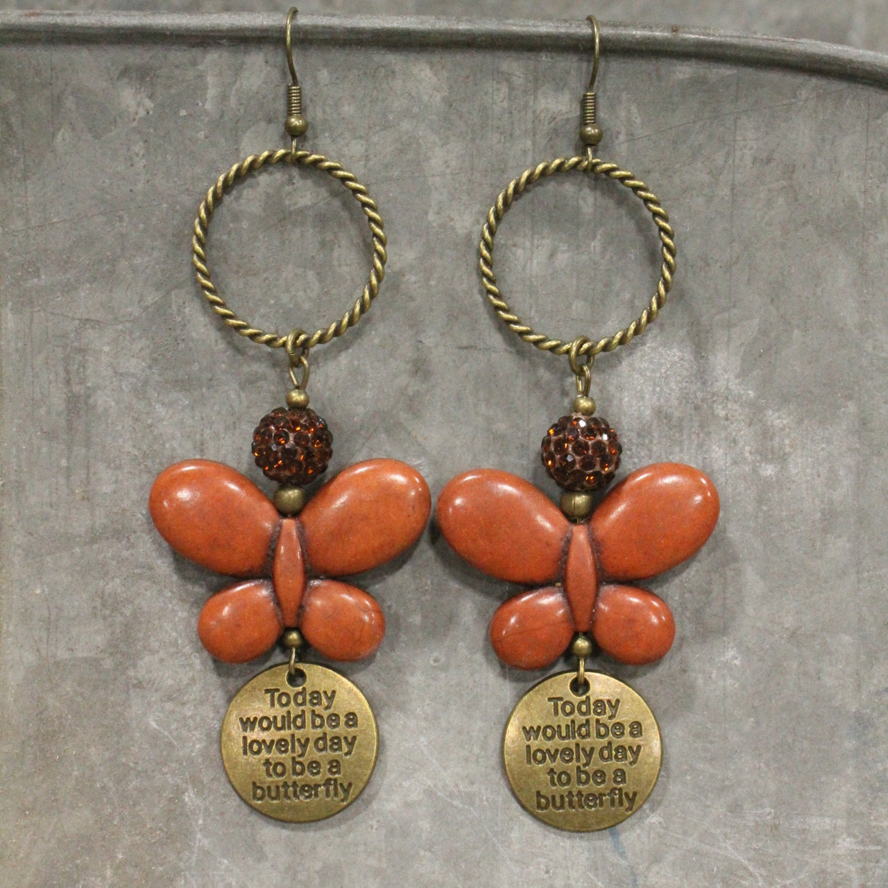 Butterfly Bliss Rusty Dangle Earrings