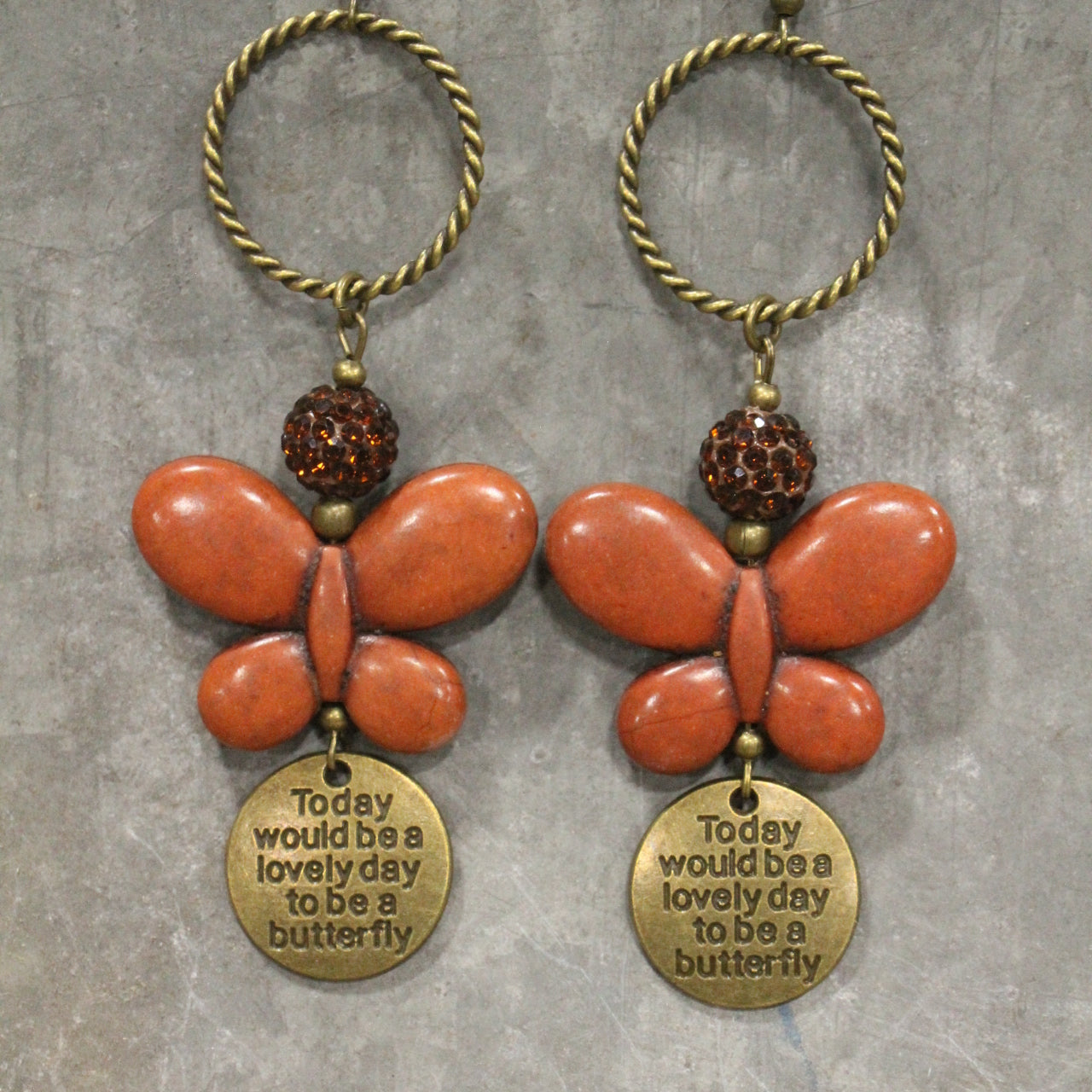 Butterfly Bliss Rusty Dangle Earrings