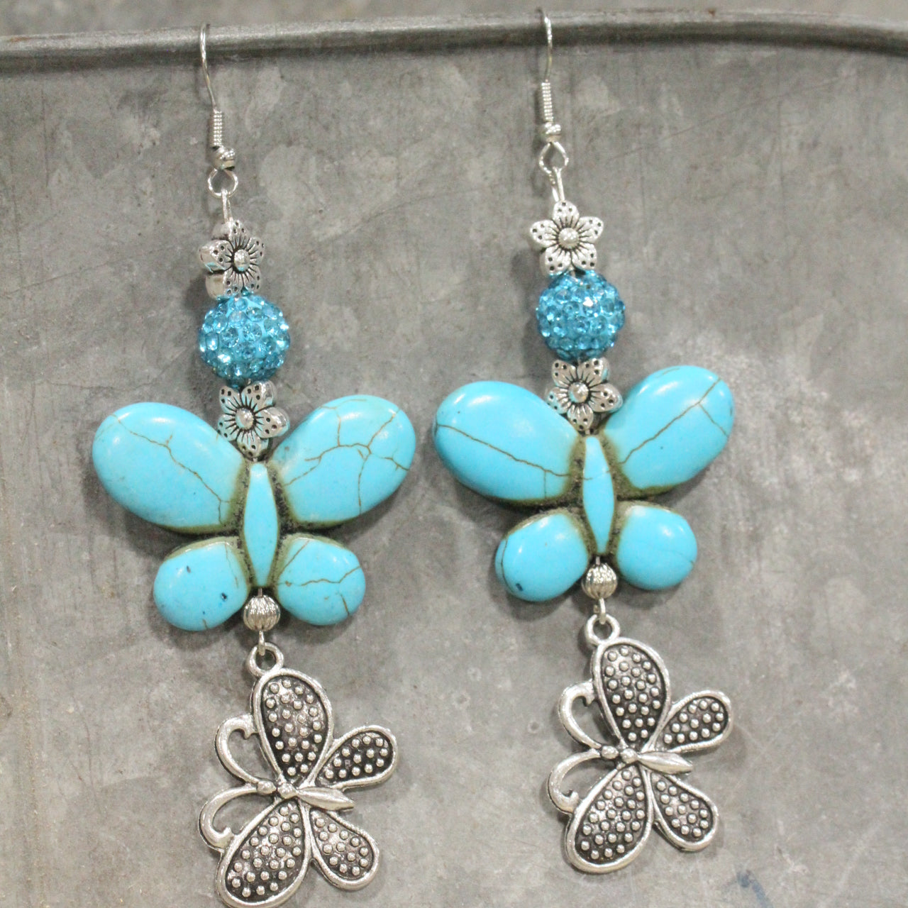 Butterfly Bliss Turquoise Dangle Earrings