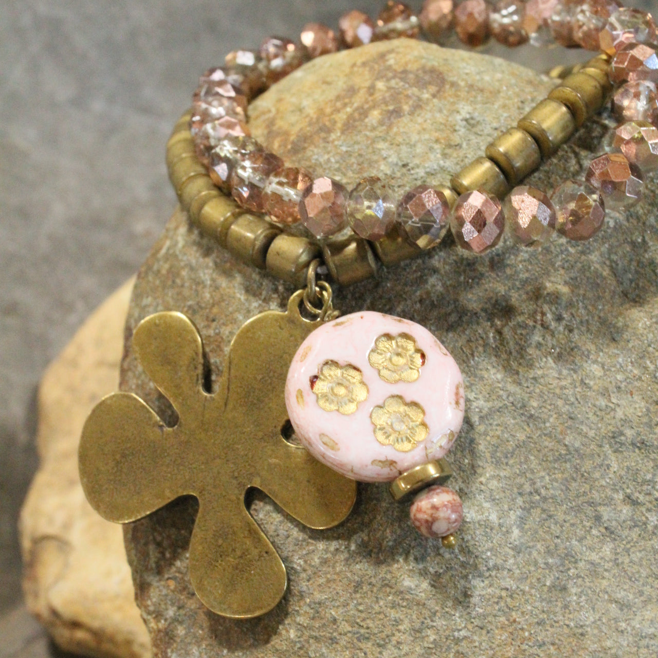 Blushing Bunny Golden Charmed Bracelet Set