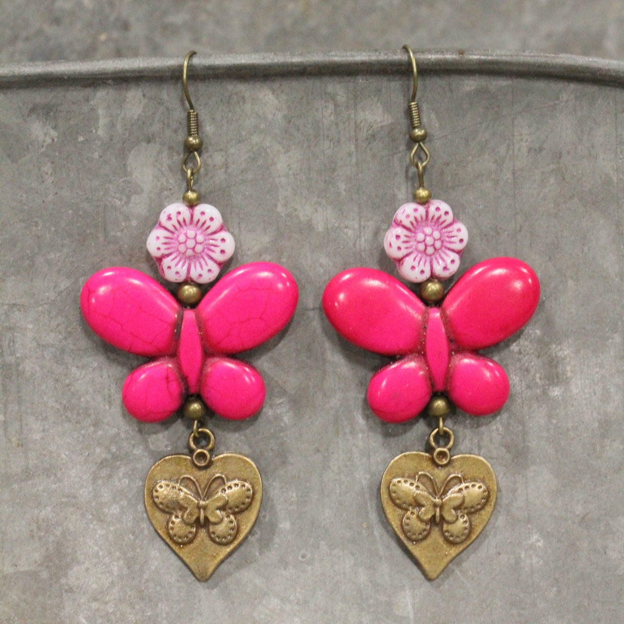Butterfly Bliss Pink Dangle Earrings