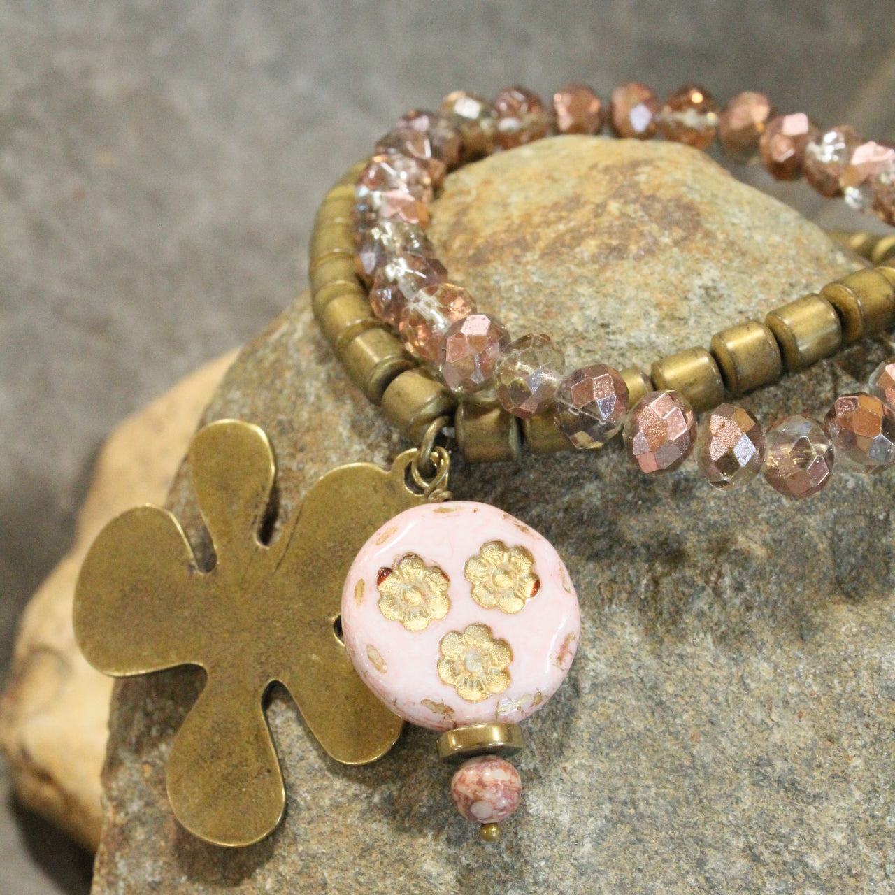 Blushing Bunny Golden Charmed Bracelet Set