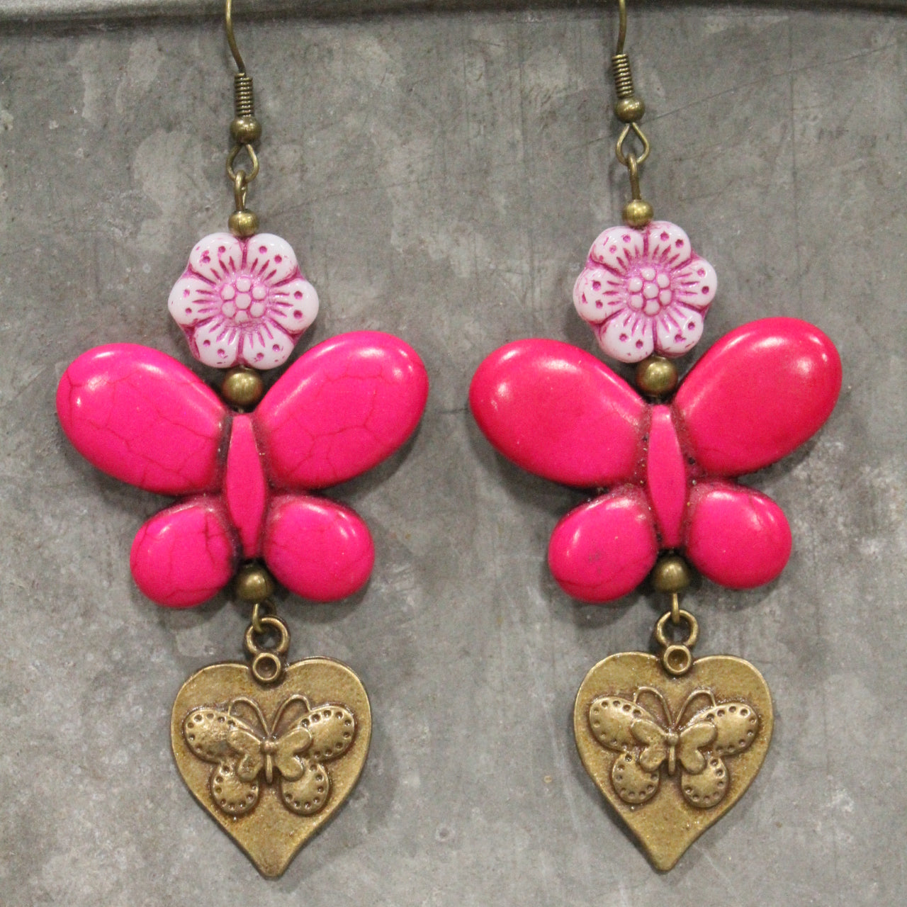 Butterfly Bliss Pink Dangle Earrings