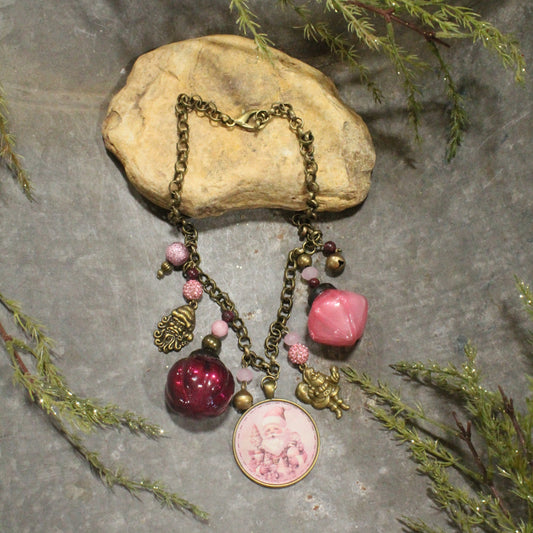 Santa's Blushing This Christmas Charm'd Necklace