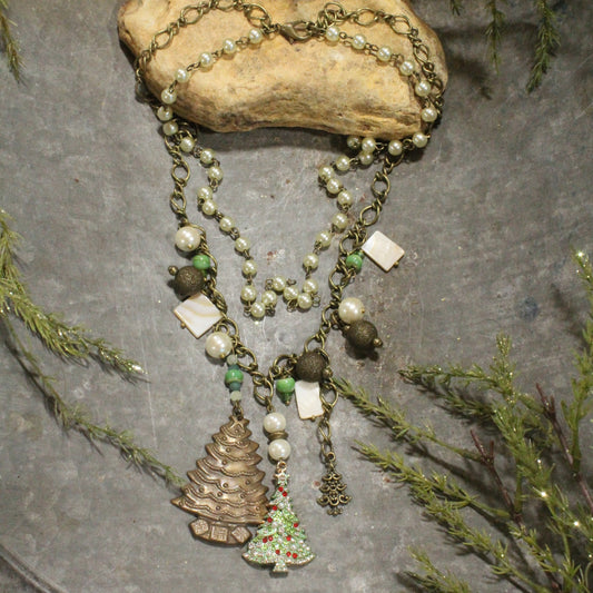 Lighting Up The Christmas Tree Layered Necklace