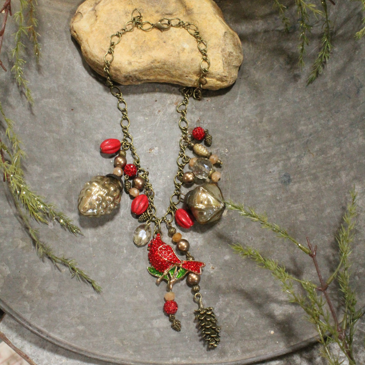 Lady Cardinal Charm'd Necklace