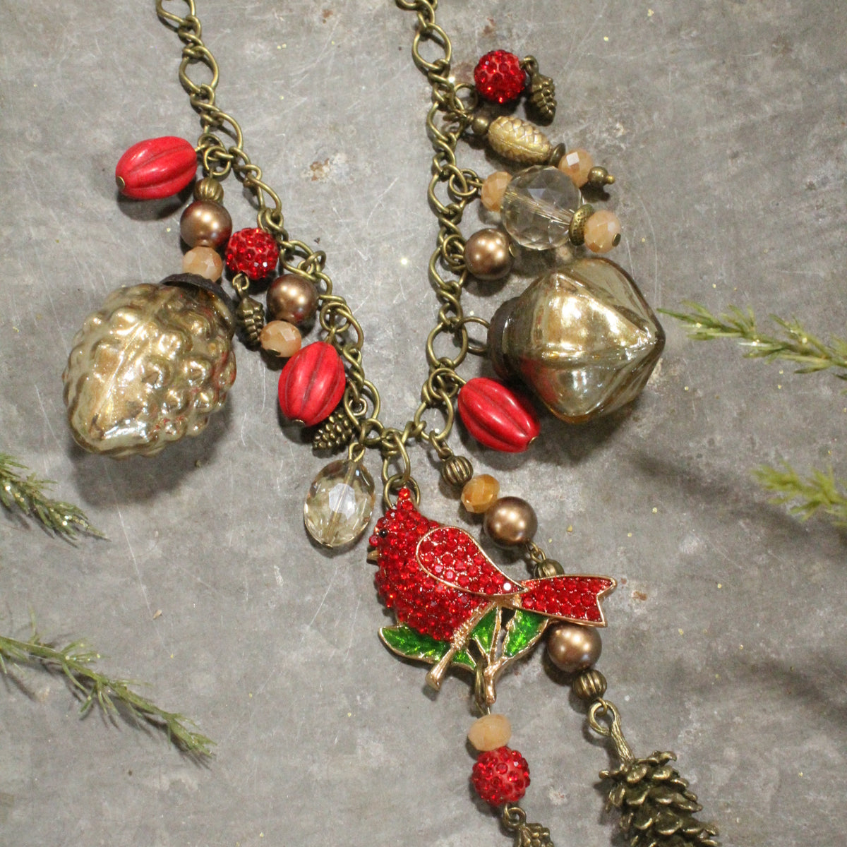 Lady Cardinal Charm'd Necklace
