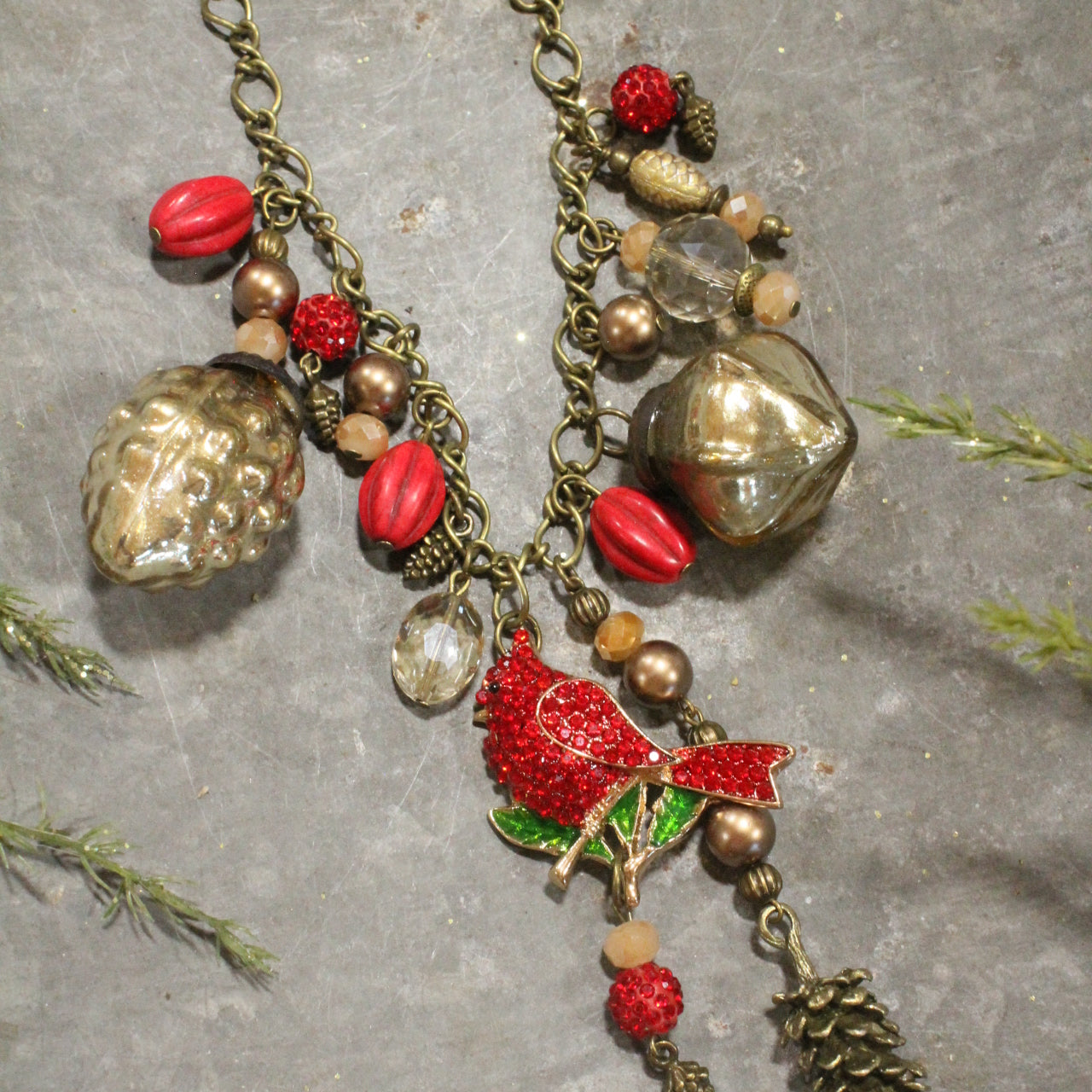 Love For Cardinals Charm'd Necklace
