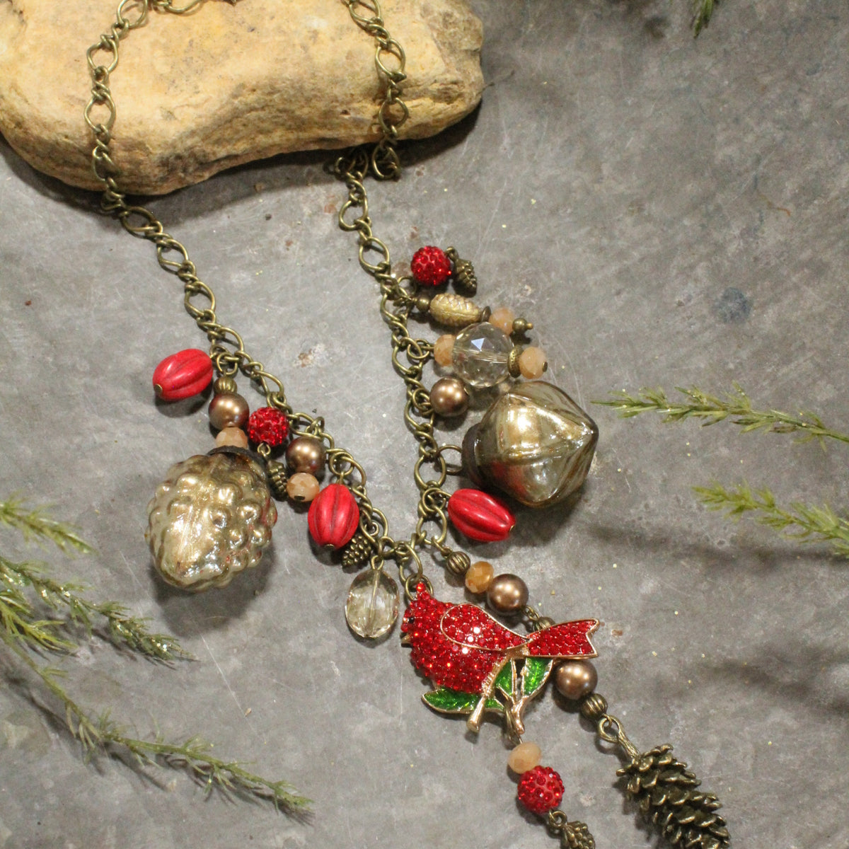Lady Cardinal Charm'd Necklace