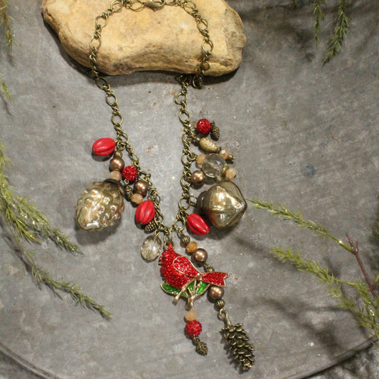 Love For Cardinals Charm'd Necklace