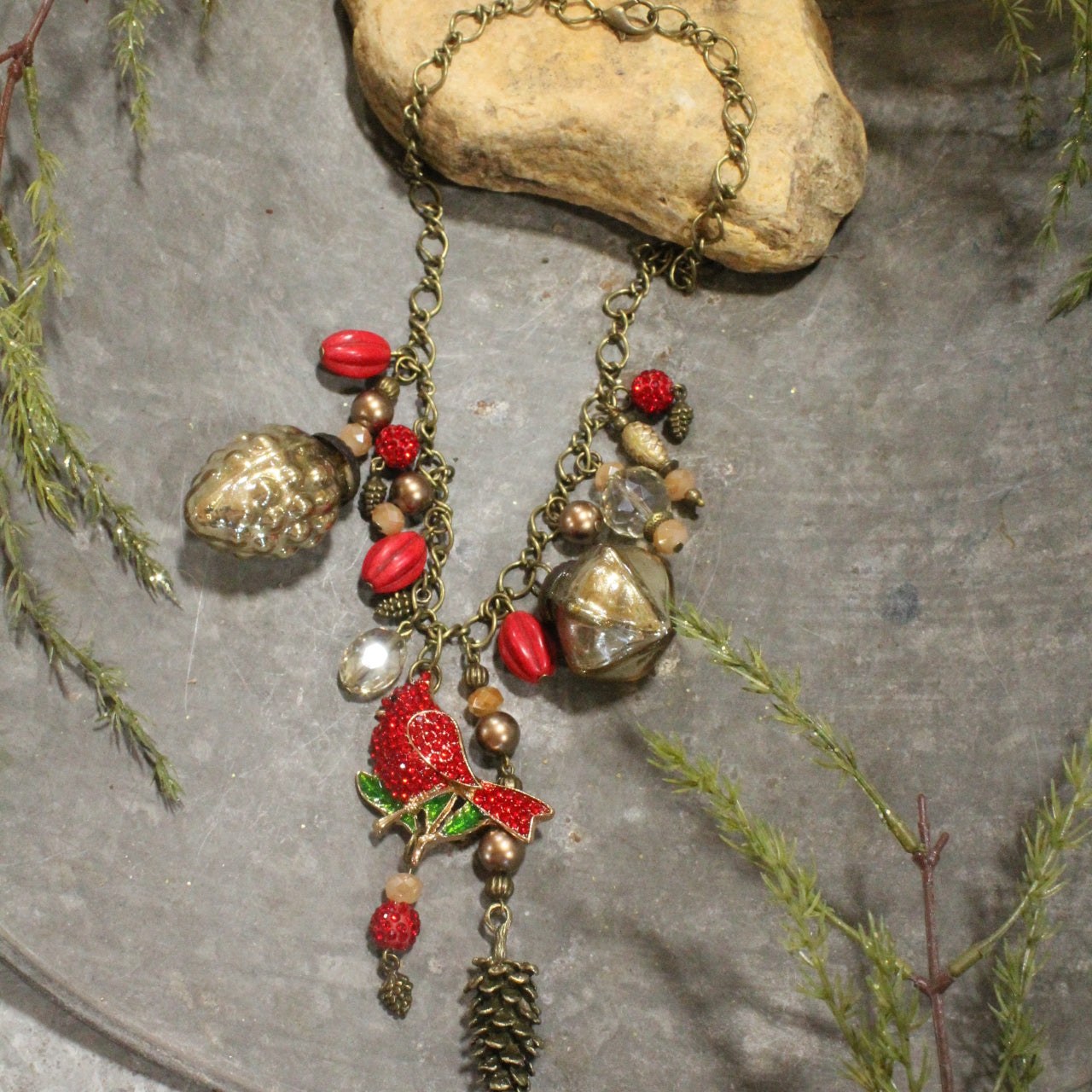 Lady Cardinal Charm'd Necklace