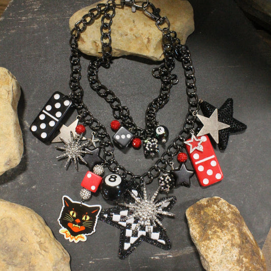 Black Cat Fireworks Charm'd Necklace